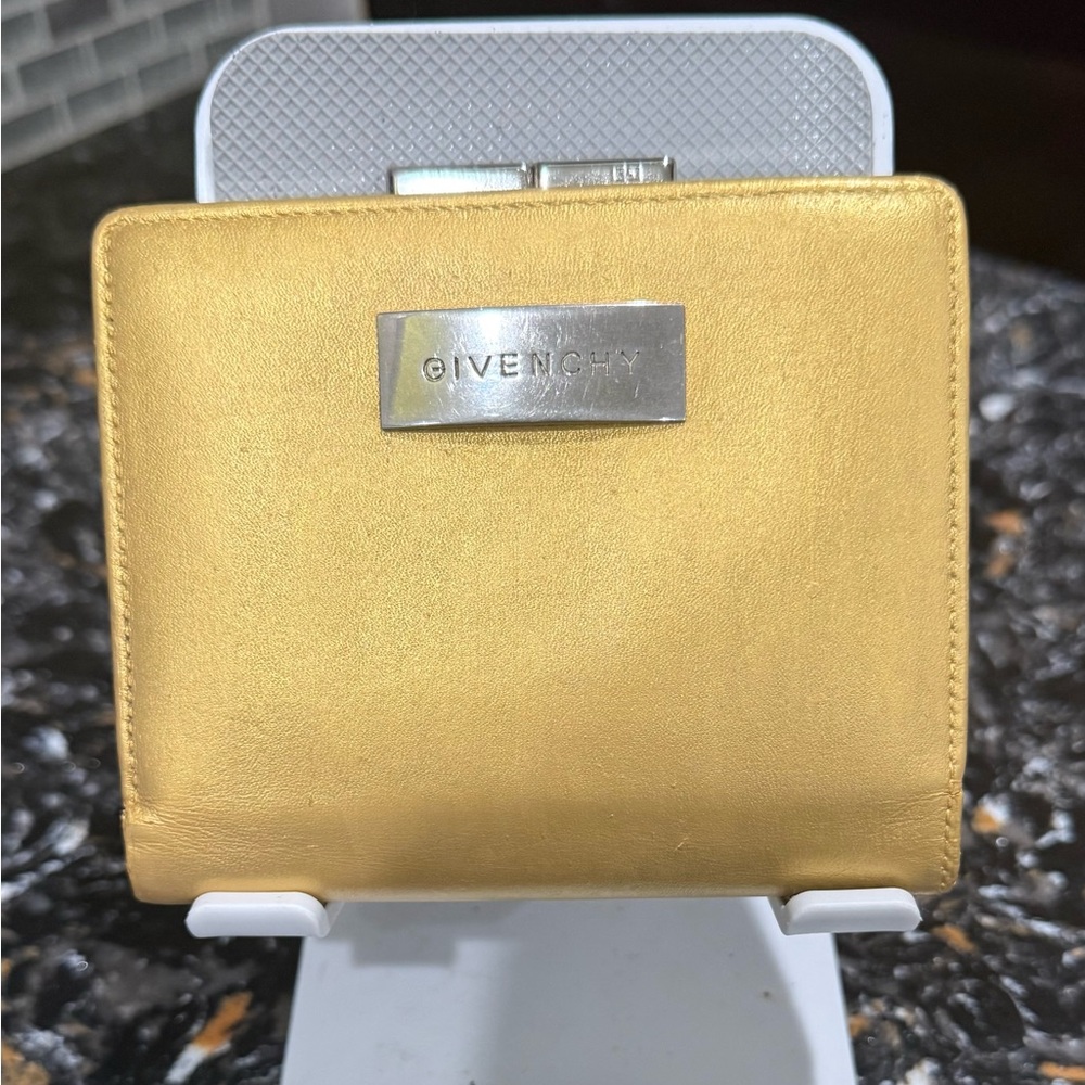 GIVENCHY Metallic Gold Bi-fold Wallet